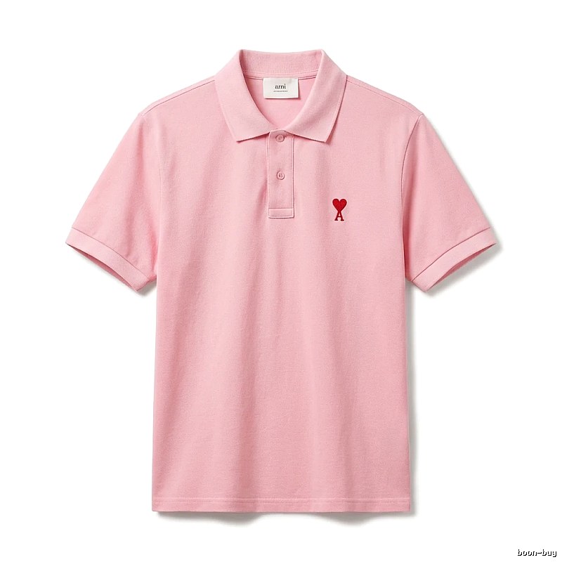 AMI Love Pink Polo Shirt