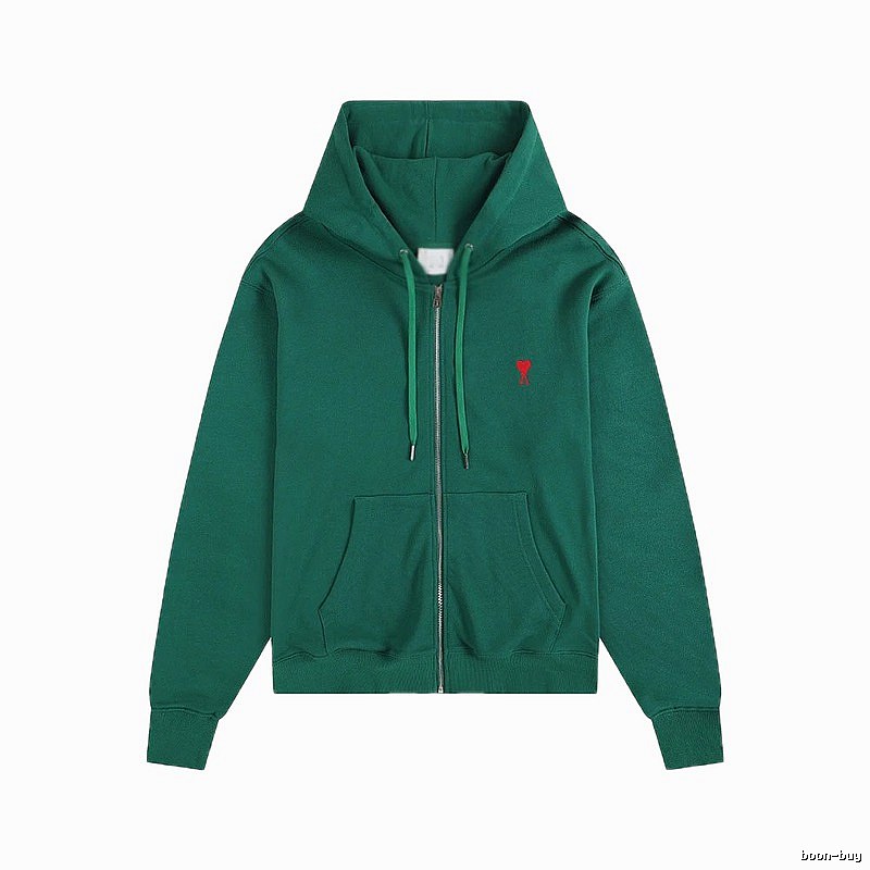 AMI Minimalist Style Dark Green Hoodie