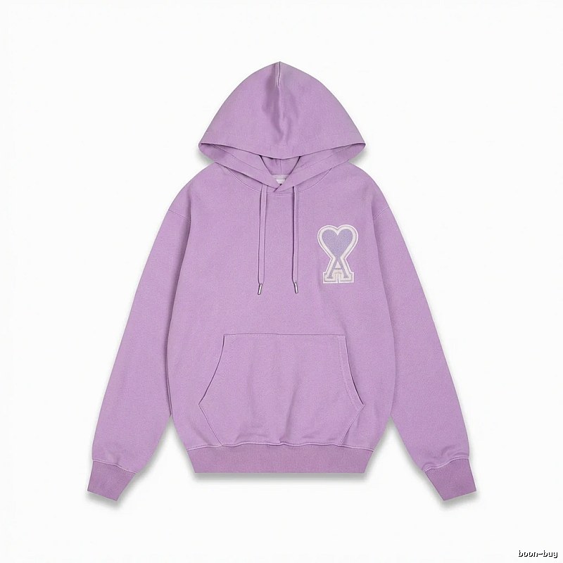 AMI series trendy brand light purple hoodie
