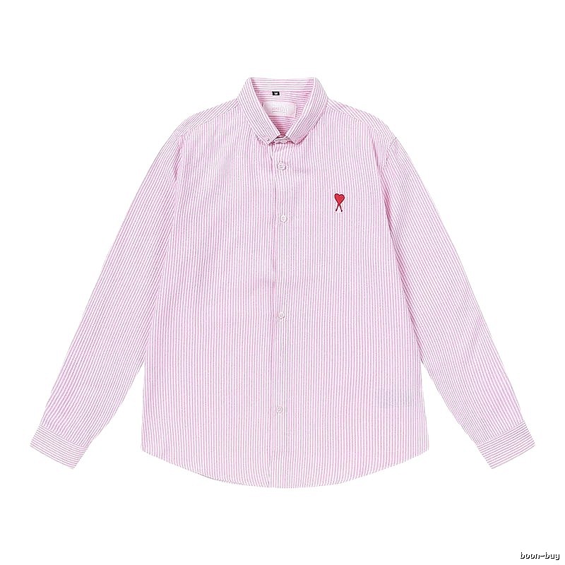 AMI Stripe Minimalist Style Pink Shirt
