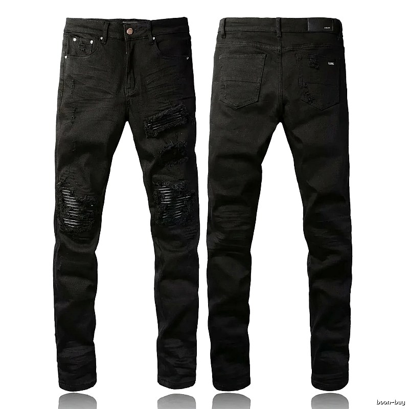 AMI Trendy Black Pants with Holes