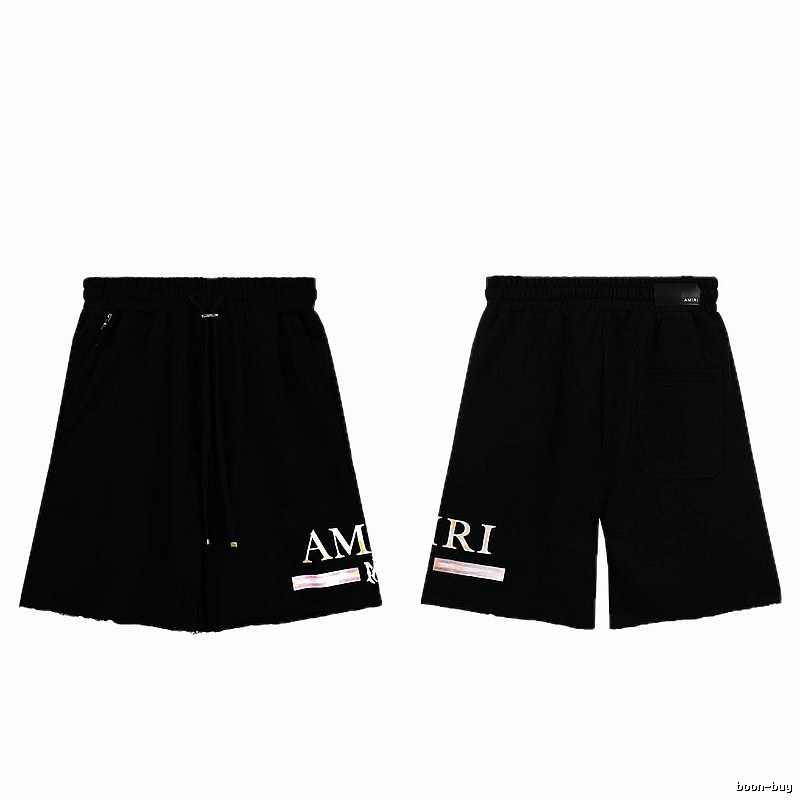 AMIRI Letter Print Street Style Black Shorts