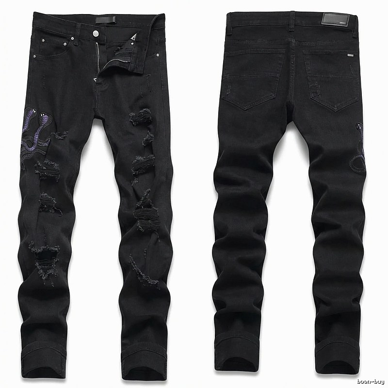 AMIRI Ripped Trendy Black Pants
