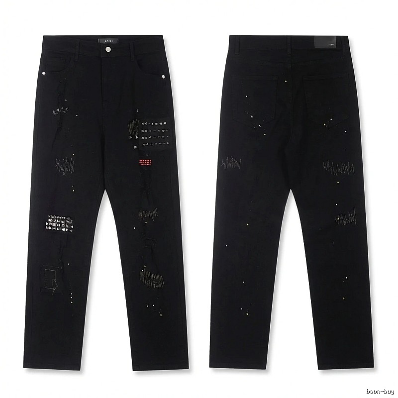 AMIRI Rivet Punk Style Black Pants