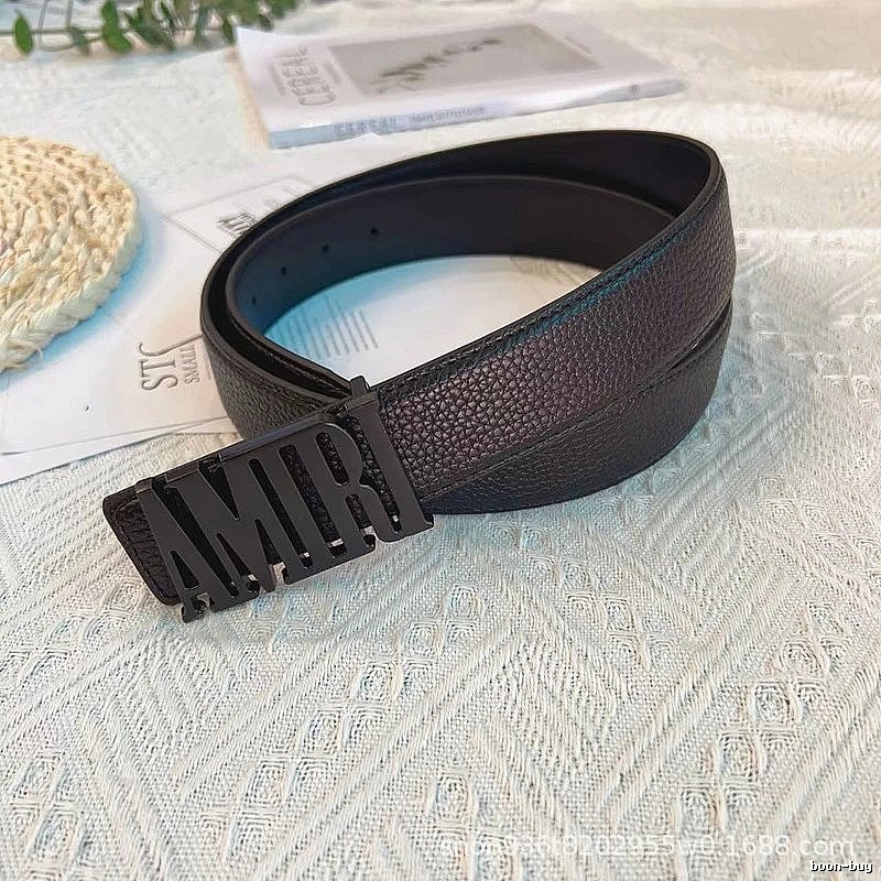 Amiri Statement Logo belt Black Belt Metallic for Easy Pairing