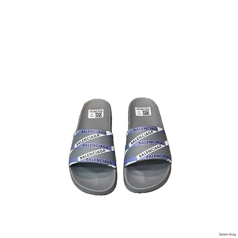 Balenciaga All-over Logo Print Trendy Cool Grey Slides