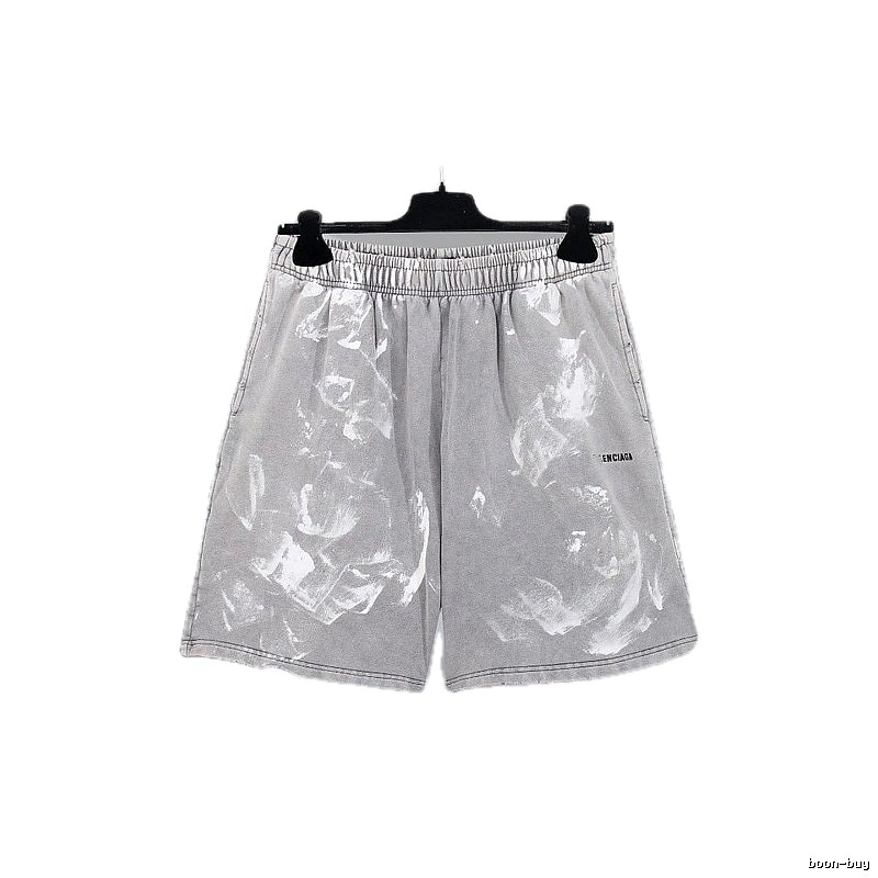 Balenciaga graffiti-style grey shorts