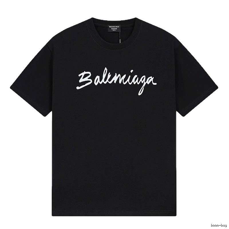 Balenciaga Handwritten Trendy Style Black T-shirt