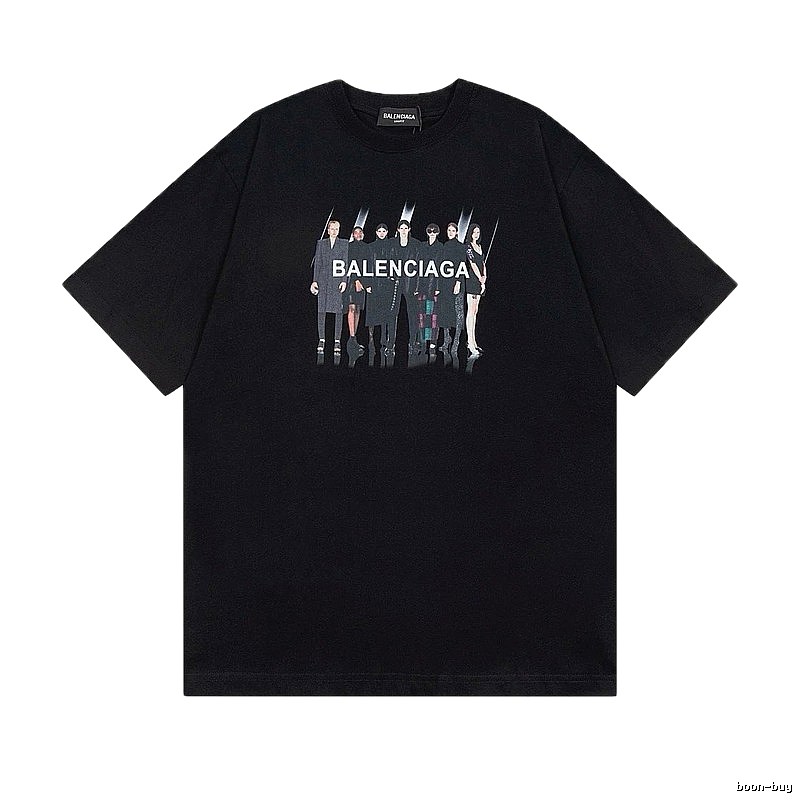 Balenciaga Portrait Print Trendy Black T-Shirt