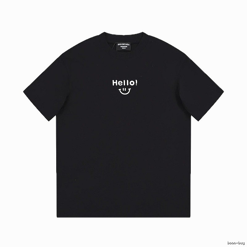 Balenciaga Smiley Print Street Style Black T-Shirt