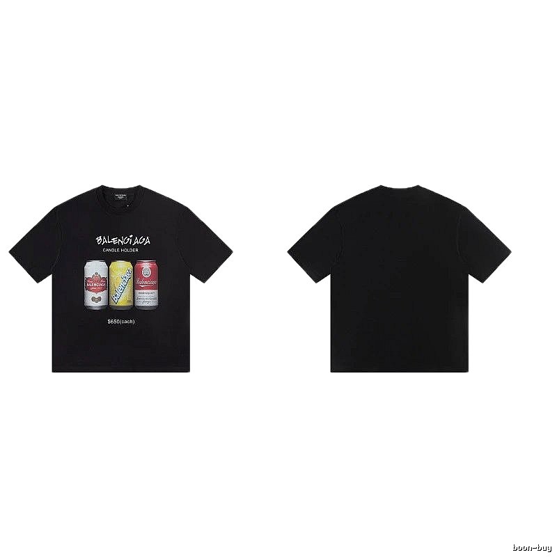 Balenciaga Street Style Black T-shirt with Coca-Cola Print