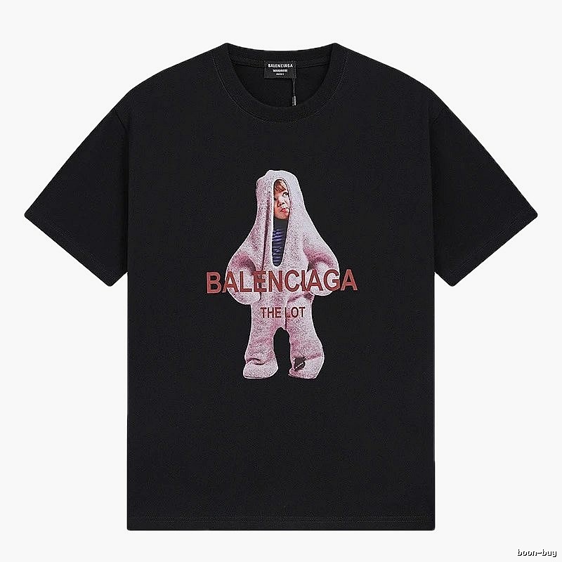 Balenciaga's childlike black T-shirt.