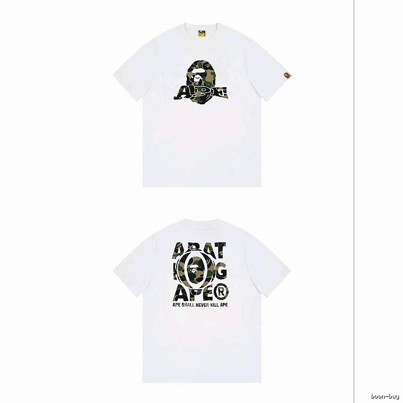 Bape Ape Head Camouflage Style White T-shirt