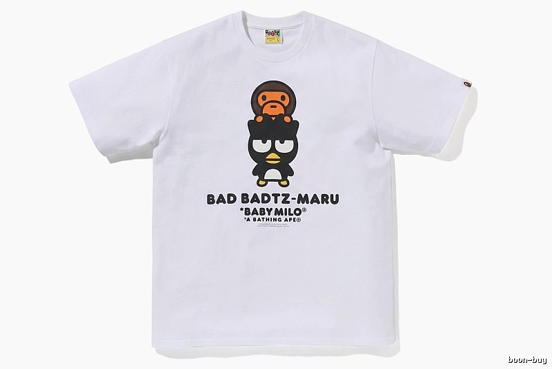 Bape cartoon - printed white T - shirt