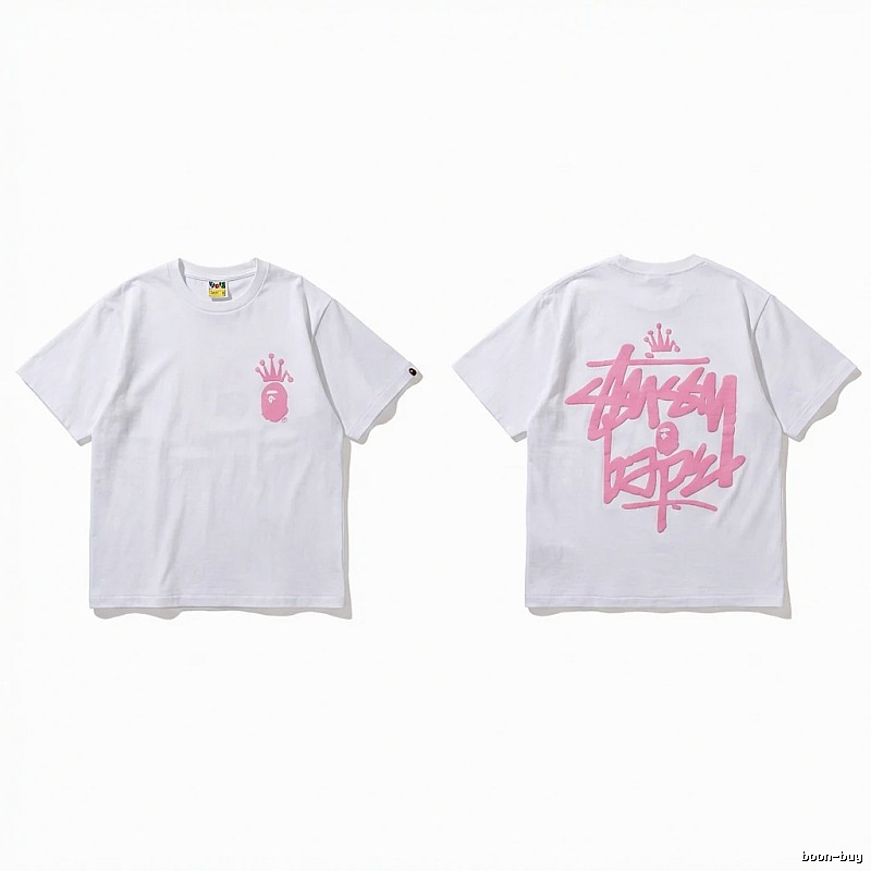 Bape Crown Graffiti Style White T-shirt