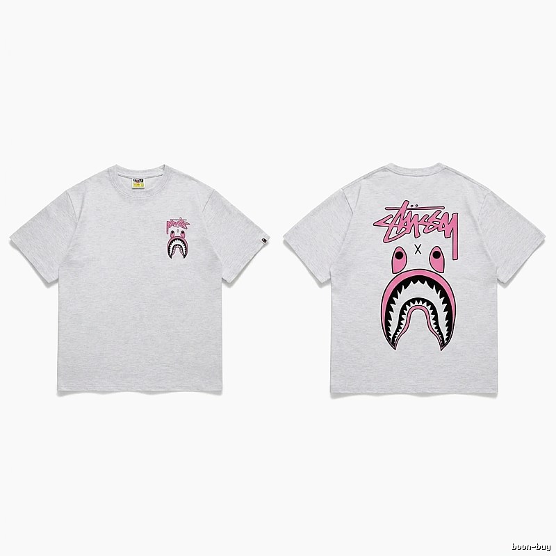 Bape Shark Co-branded Light Grey T-shirt