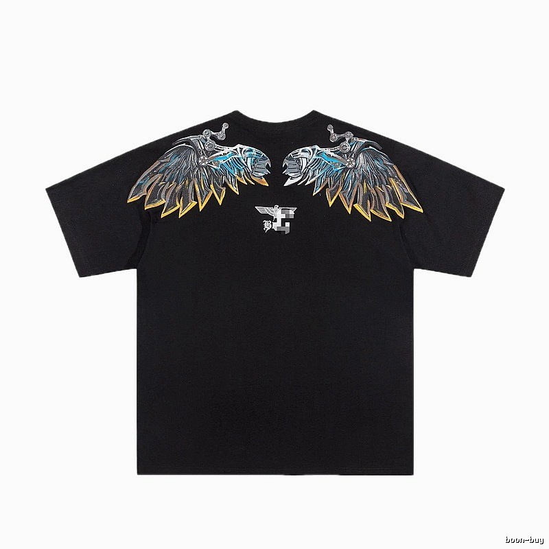 BOY Mechanical Wing Street Style Black Short Sleeve T-Shirt