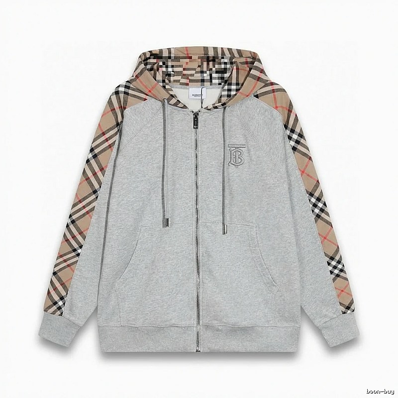 Burberry checkered casual style grey coat