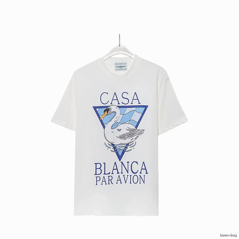 Casablanca Swan Print White T-shirt
