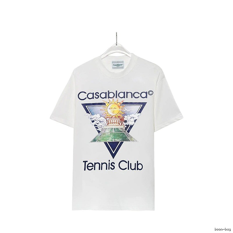 Casablanca White T-shirt with Sun Print