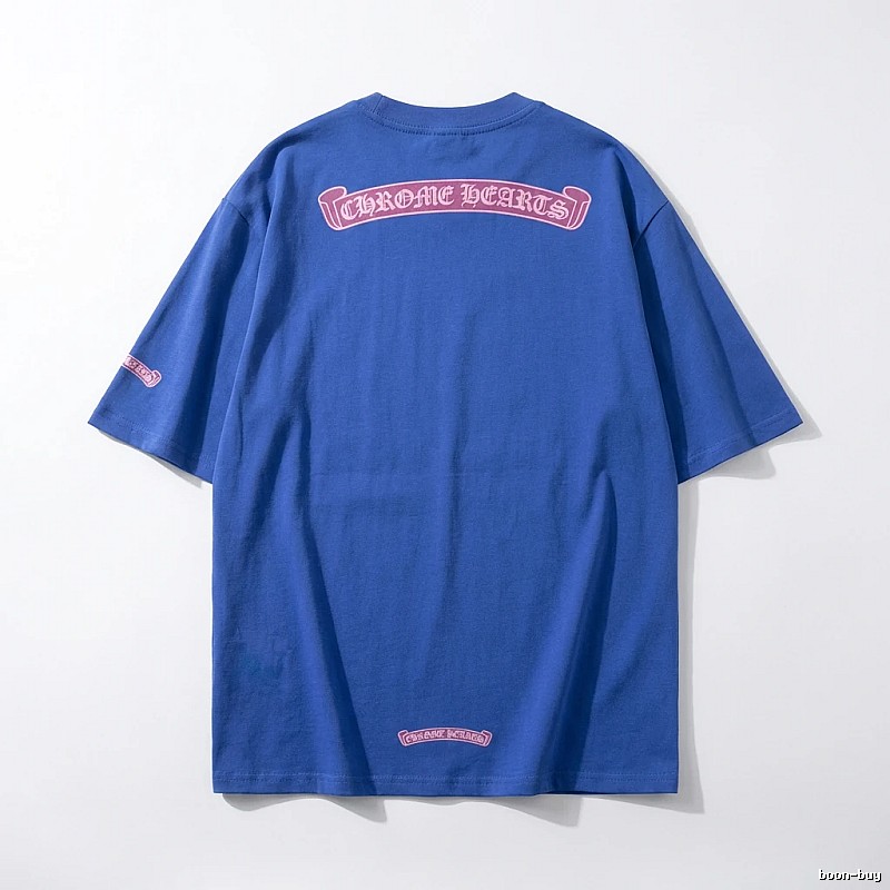 Chrome Hearts Blue Trendy and Cool Short-sleeve Shirt