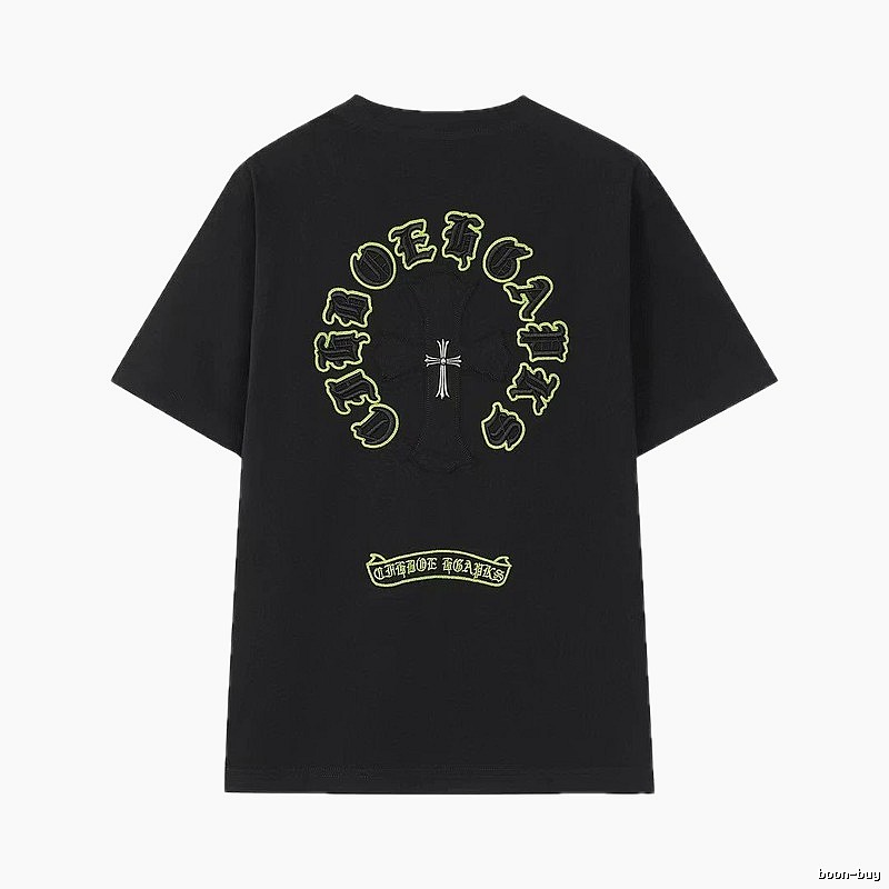 Chrome Hearts Cross Embroidered Street Style Black T-Shirt