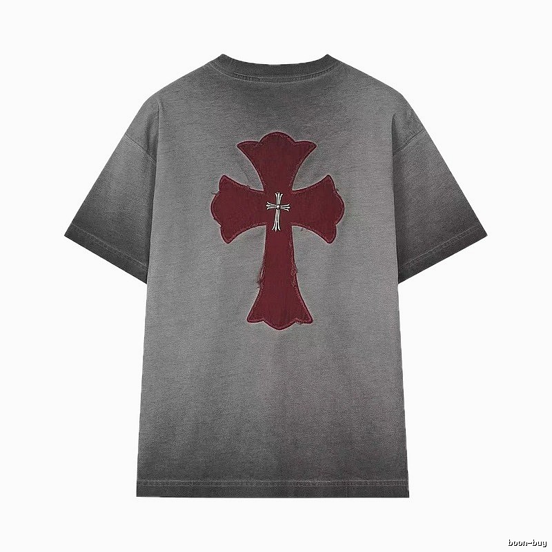 Chrome Hearts Cross Series Vintage Distressed Smoky Gray T-Shirt