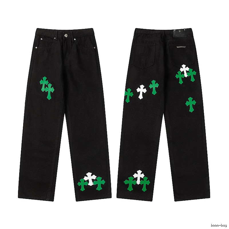 Chrome Hearts Gift Ready Graphic jeans Light Denim Jeans with Fresh Pattern