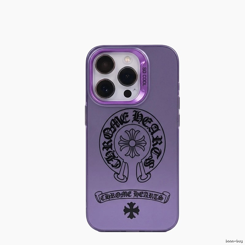 Chrome Hearts Print Trendy and Cool Purple Phone Case