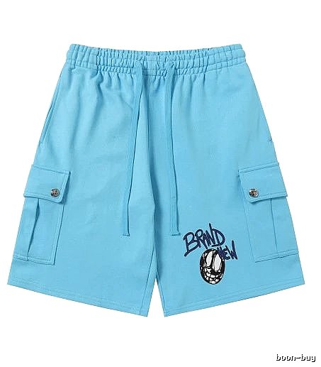 Chrome Hearts Trendy Cool Style Light Blue Shorts