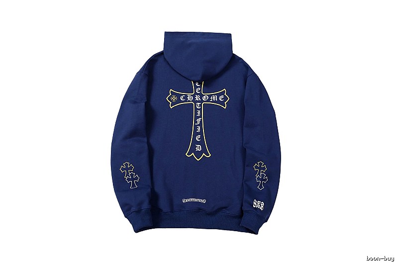 Chrome Hearts Weekend Cross graphic hoodie Black Blue Cross for Seasonal Looks