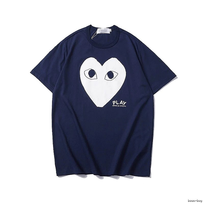 Comme des Garcons PLAY 2023-29 Blue Style 2329 Heart Logo T-Shirt Outdoor Days