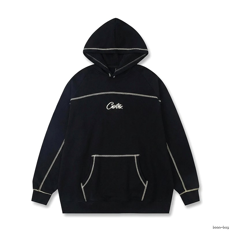 Corteiz Embroidered Simple Style Black Sweatshirt