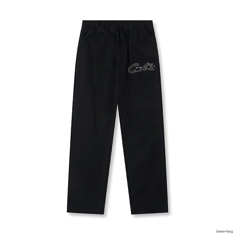 Corteiz minimalist style black long trousers