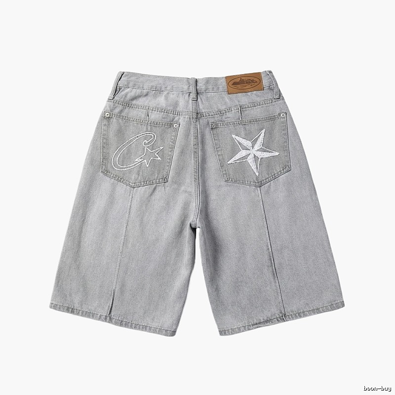 Corteiz retro-style denim shorts
