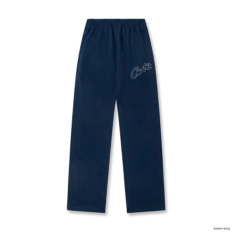 Corteiz simple style dark blue trousers
