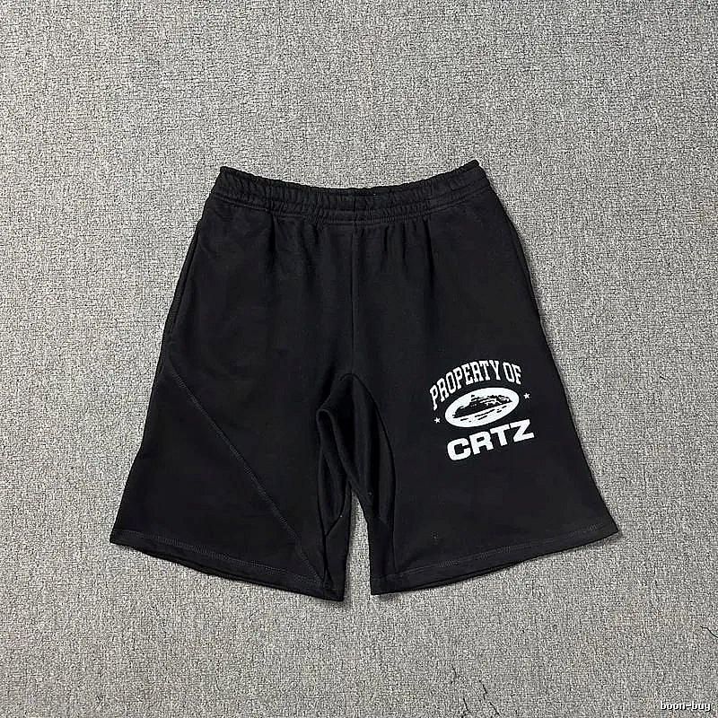 Corteiz trendy black shorts