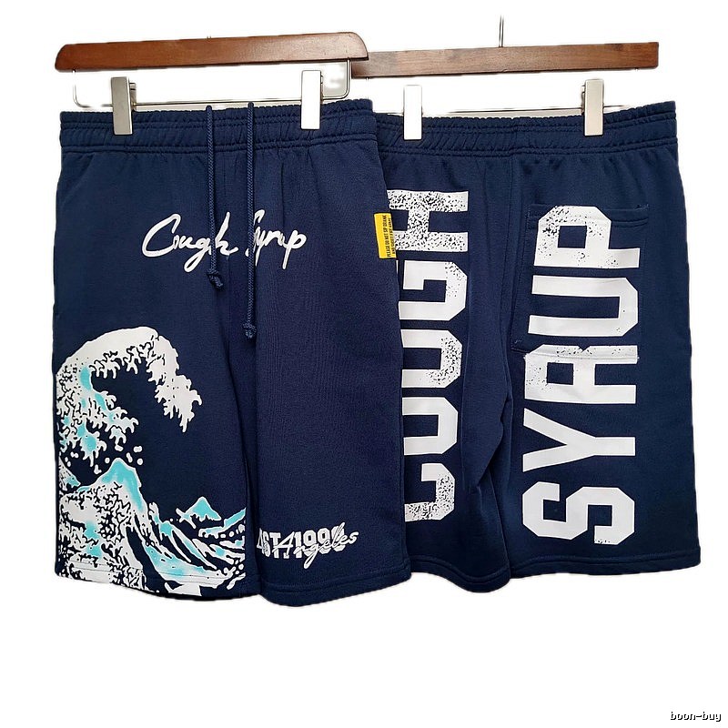 COUGH SYRUP Ukiyo-e Street Style Navy Shorts