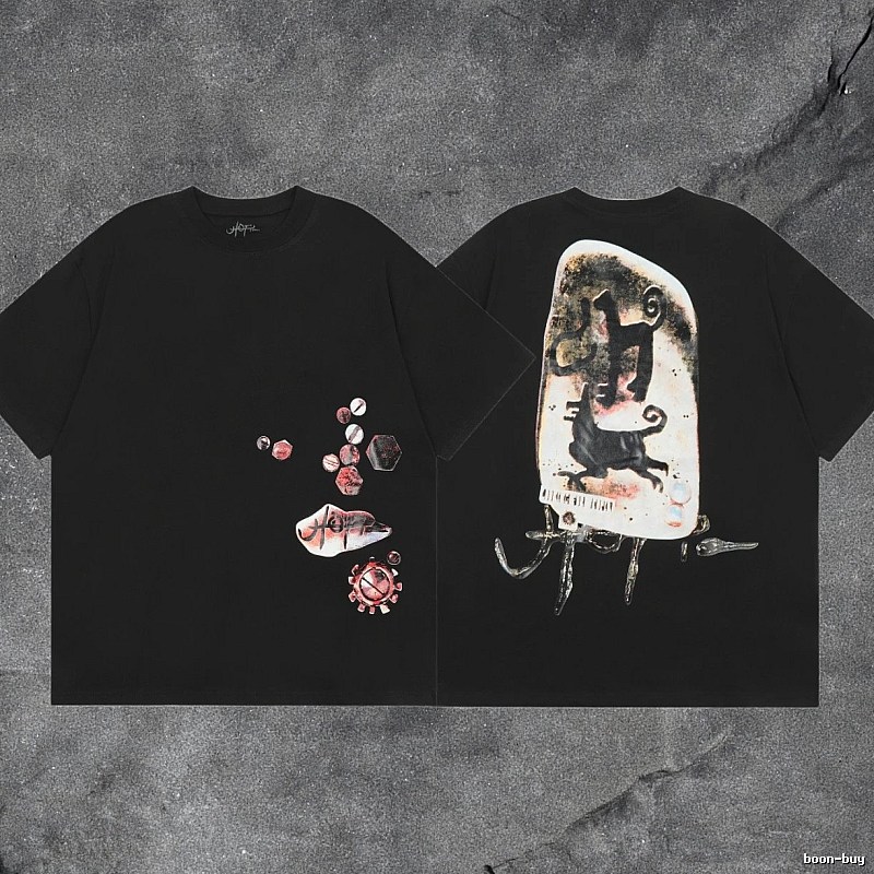 Denim Tears Black Graphic T-Shirt Visual Accent