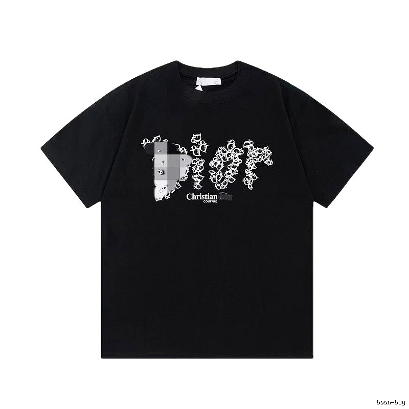 Dior Cool & Trendy Style Printed Black Short-sleeve T-shirt