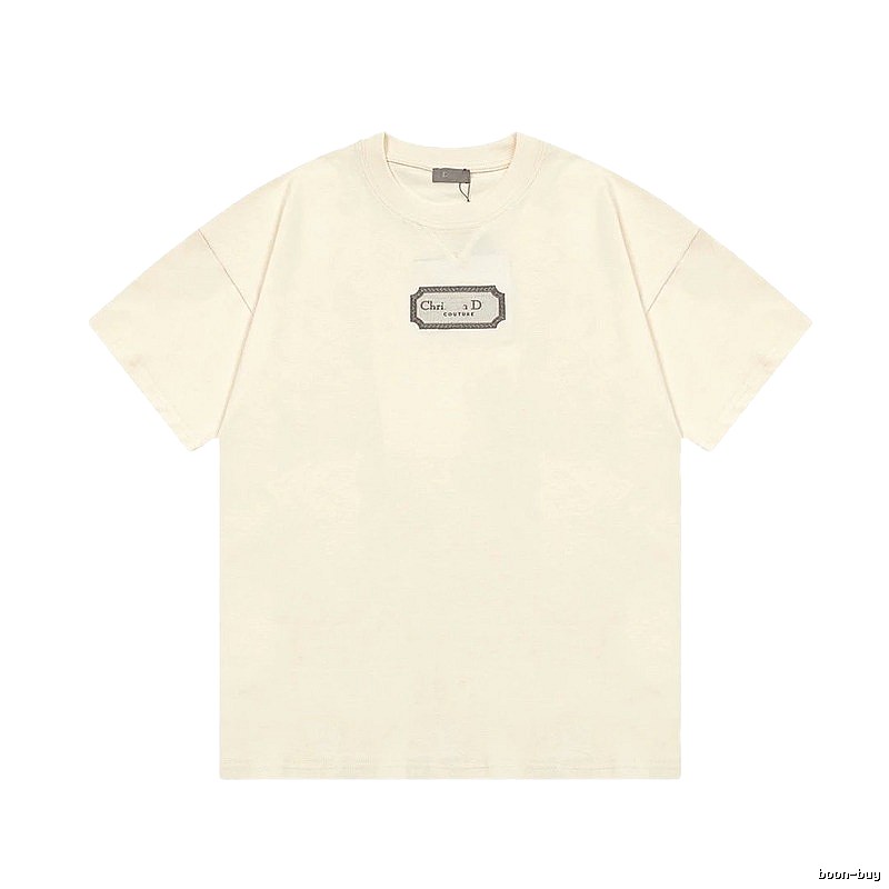 Dior Couture Minimalist Style Off-White Short-sleeve T-shirt