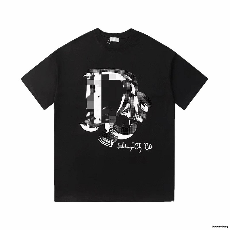 Dior Graffiti Print Street Style Black T-Shirt