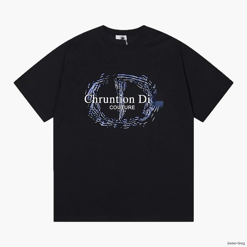 Dior Haute Couture Graffiti-style Black Short-sleeve T-shirt