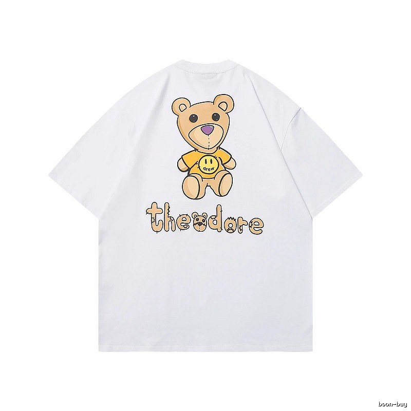DREW Bear Print Street Style White T-shirt