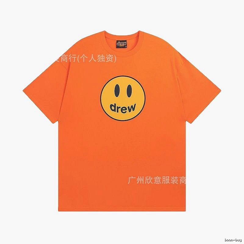 DREW Smiley Series Street Style Orange Short Sleeve T-shirt