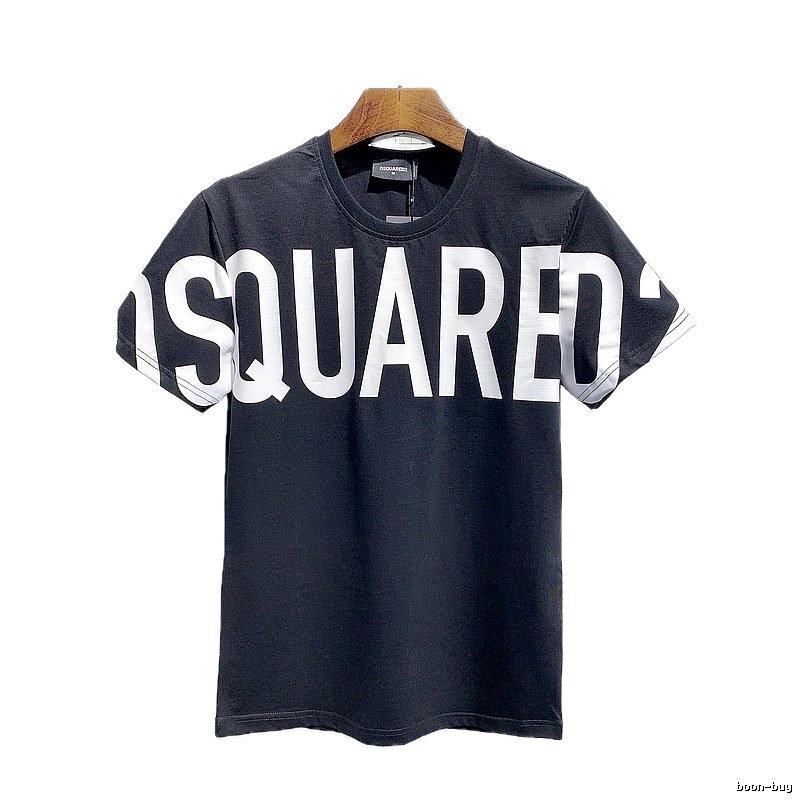 DSQ Trendy Cool Large Letter Printed Black Short-Sleeve T-Shirt