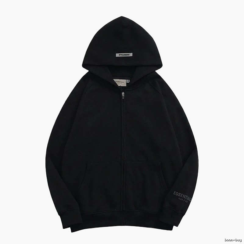 ESSENTIALS minimalist style black hoodie