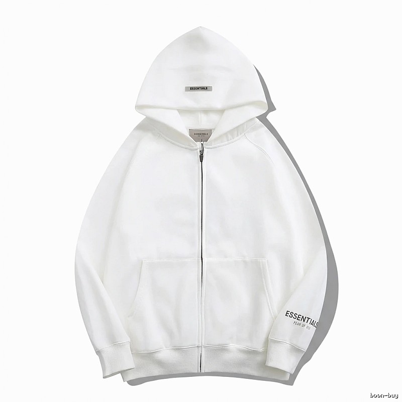 ESSENTIALS minimalist style white hoodie