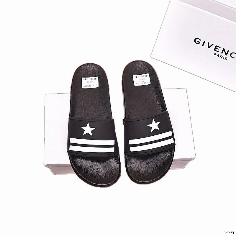 Givenchy Star-Stripe Trendy Style Black Slides
