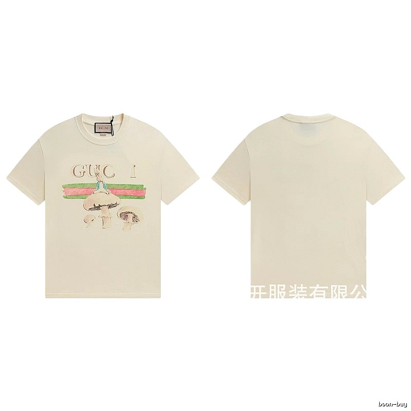 Gucci Co-branded Retro Style Off-white Printed T-Shirt